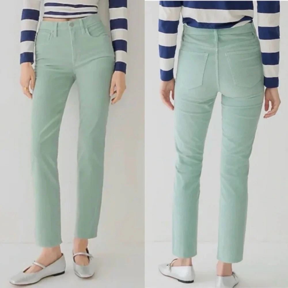 J.‎ Crew Vintage Sim-Straight Corduroy Pant Mint Green Size 32 Minimalist Preppy